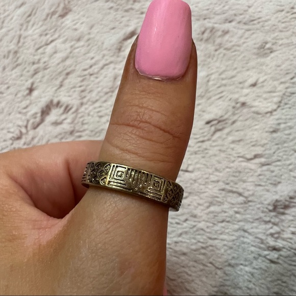 NEW Anthropologie geometric ring gold boho chic size 7/8 womens girls juniors - Picture 6 of 9